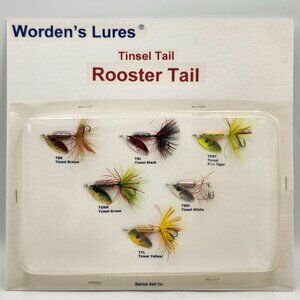 Wordens Tinsel Tail Rooster Tail Fishing Lures Sample Display Board 422730